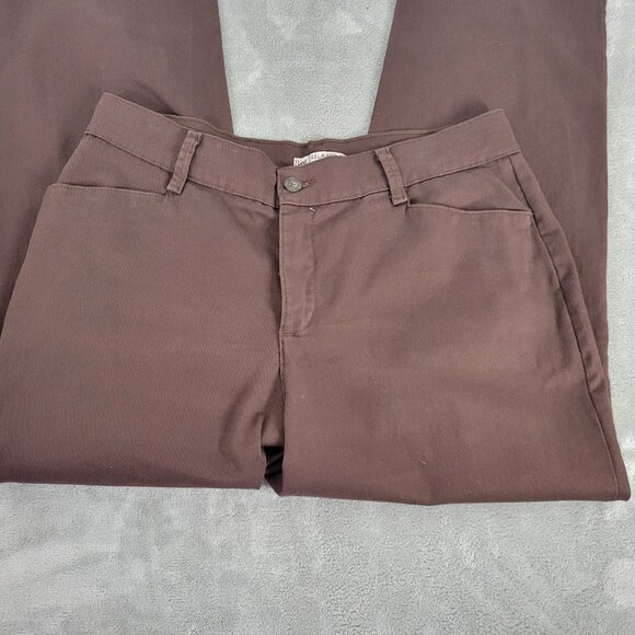 Lee Womens Pants 16S Petite 16P Relaxed Fit at Waist Brown Straight Leg BRO14E - Picture 3 of 9